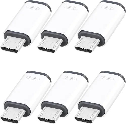 Paquete de 6 adaptadores micro USB a USB-C, conector convertidor tipo C hembra a micro USB macho, soporta carga y sincronización de datos,