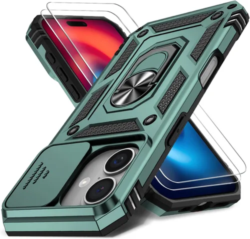Miniatura 9 de Funda HakkTaoo para iPhone 13/iPhone 14 de 6.1 Pulgadas con Funda Deslizante para Cámara + Protector de Pantalla (2 Paquetes), Funda Protectora a