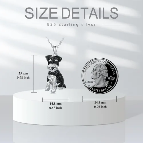 Miniatura 29 de Collares con colgante de perro de plata de ley S925 – 24 razas corgi/husky/labrador/pastor para mujer