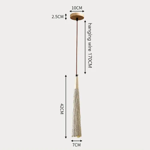 Miniatura 5 de Lámpara colgante de hormigón de estilo japonés, cable ajustable, lámpara colgante de cemento en forma de cono de isla de cocina con acento de madera