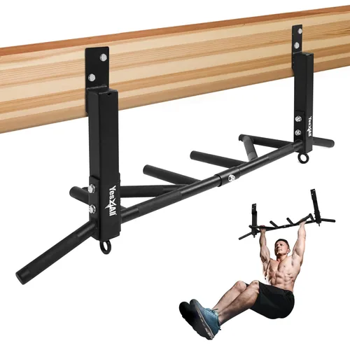 Miniatura 10 de Yes4All - Barra de dominadas resistente para montar en la pared – Agarre múltiple para dominadas / Barra de dominadas para montar en el techo / A.