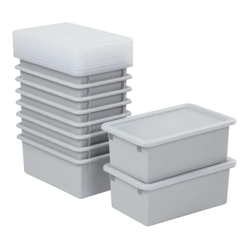 Miniatura 9 de ECR4Kids Cubo de almacenamiento con tapa, organización multiusos, surtido, 10 piezas