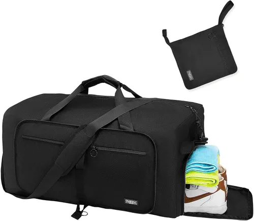 Miniatura 8 de Fmeida Bolsa de lona 65L, 65L-Negro, Bolsa de lona con compartimento para zapatos