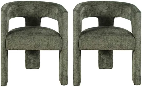 Miniatura 12 de Jofran Gwen - Silla decorativa tapizada de jacquard, moderna silla escultórica de felpa de lujo para comedor o sala de estar, sillas para sala