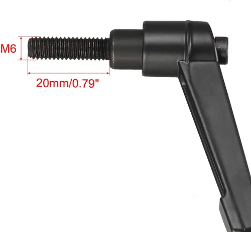 Miniatura 3 de uxcell M6 x 0.787 in Mango de palanca de sujeción ajustable Rosca Botón de trinquete macho roscado Perillas de bloqueo Tornillo giratorio Perno