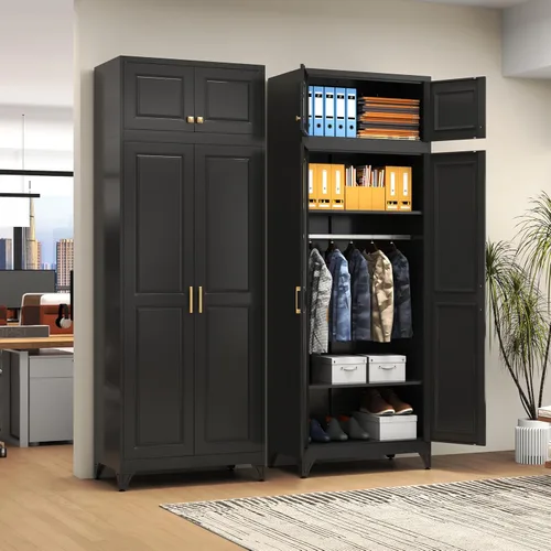 Miniatura 7 de Polup Armario de Pared de Metal, Gabinete Superior para Guardarropa, Pequeño Gabinete de Almacenamiento Superior para Dormitorio, Sala de Estar