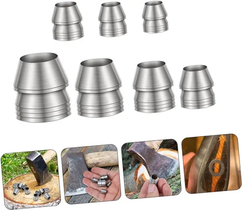 Miniatura 4 de DOITOOL 7 Uds. Herramientas de uñas de metal expandido, accesorios de uñas de mango de madera, cuñas cuñas para cuñas cónicas para hierro, cuña