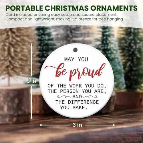 Miniatura 4 de OASSIE Regalos de agradecimiento de Navidad para empleados para compañeros de trabajo, adornos de Navidad de cerámica 2025 para decoraciones