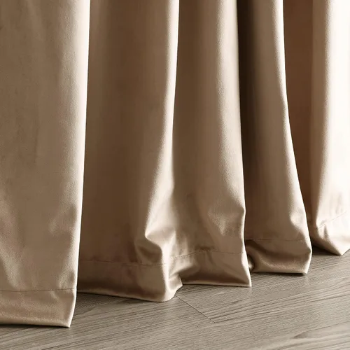 Miniatura 4 de Lush Decor Prima Velvet - Par de paneles de cortinas para ventana con pestaña trasera y bolsillo para cortinero, 84 pulgadas de largo x 54 pulgadas