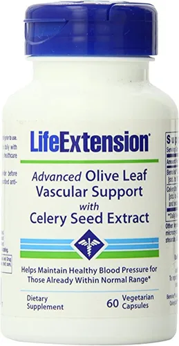 Life Extension Soporte vascular avanzado de hoja de olivo, extracto de oliva, extracto de apio, oleuropeina, apoyo para la salud de la presión
