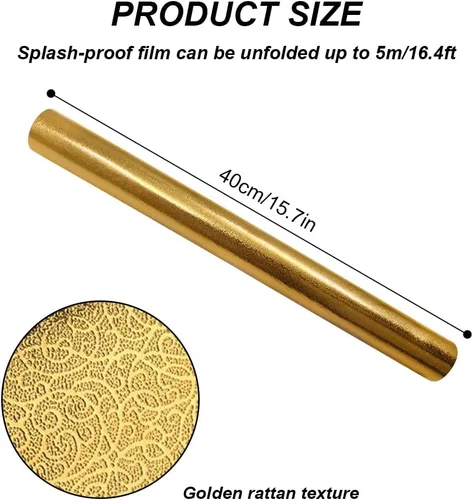 Miniatura 7 de Yitexin Papel tapiz para salpicaduras de cocina, 15.7 x 196.8 pulgadas, papel de contacto, autoadhesivo a prueba de aceite, resistente al calor