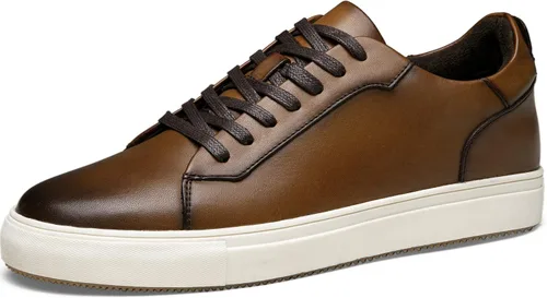Jousen Zapatos deportivos de moda para hombre, de cuero pulido, zapatos casuales de negocios con estilo retro para hombre