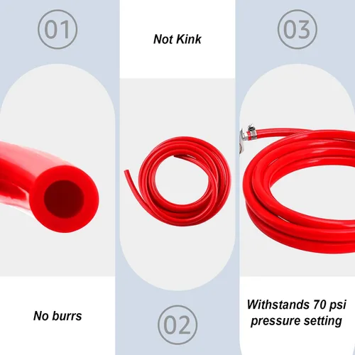 Miniatura 4 de MRbrew Tubo de CO2 de 15 pies, manguera de CO2 de PVC con abrazaderas de manguera I.D. Línea de gas de 5/16 pulgadas para dispensador de CO2