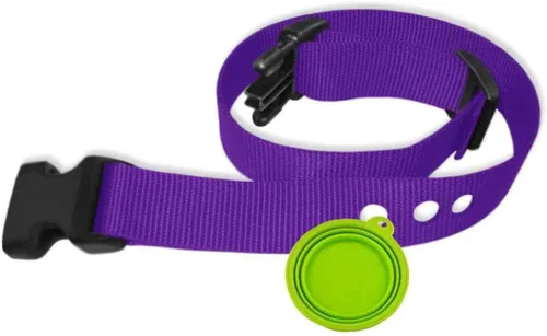 Correa de repuesto, se adapta a la mayoría de collares PetSafe, 3 agujeros precortados, nailon de 1 pulgada, incluye cuenco de viaje para mascotas
