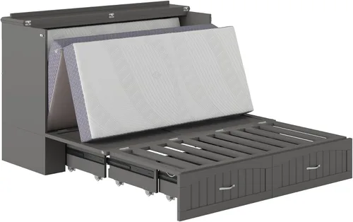 Miniatura 12 de AFI, Southampton Murphy - Cómoda de cama individual XL con colchón de 6 pulgadas, cajón de almacenamiento y cargador USB integrado, color gris