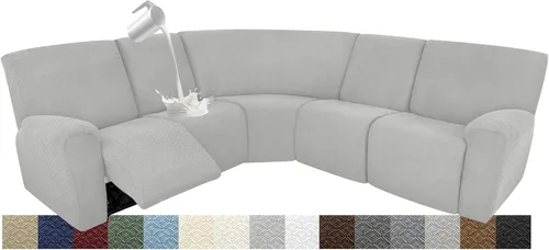 Miniatura 38 de Fundas impermeables de sofá reclinable modular para sofás reclinables, lavable en forma de L, para perros, fundas elásticas para sofá reclinable
