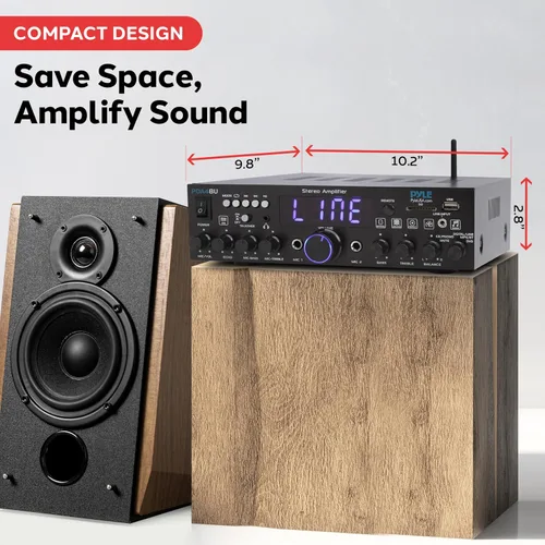 Miniatura 6 de Pyle Amplificador estéreo inalámbrico Bluetooth para el hogar, multicanal, amplificador de potencia de 200 W, sistema receptor de audio