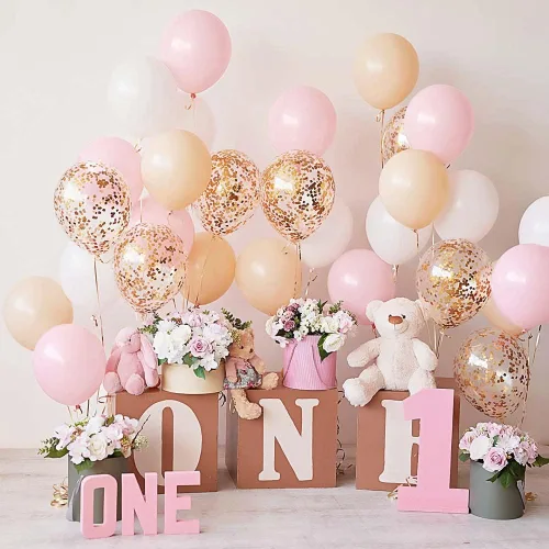 Miniatura 4 de Treasures Gifted Globos rosa pálido, globos rosa pastel, globos rosa rubor, globos rosa mate, globos rosa bebé de 12 pulgadas, globos rosas grandes