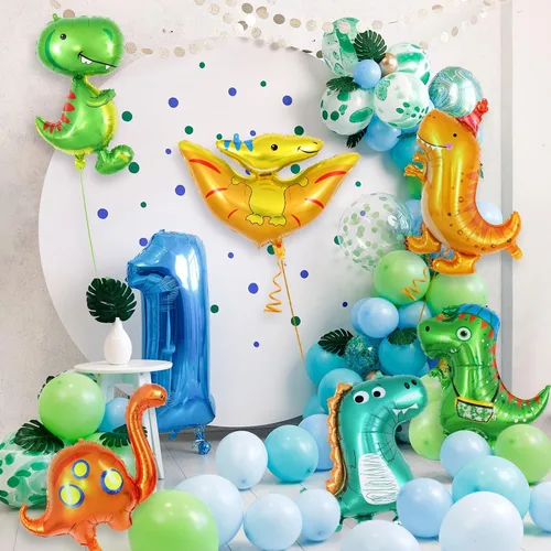 Miniatura 5 de 7 globos de dinosaurio, globos de aluminio de dinosaurio bebé, globos gigantes de dinosaurio de Mylar para fiesta de cumpleaños, baby shower