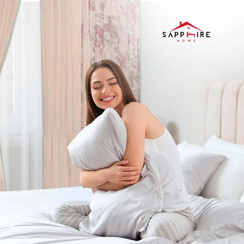 Miniatura 4 de Sapphire Home Cortinas traslúcidas – Juego de 4 paneles de dos tonos con cenefa y alzapaños, 55 x 63 pulgadas, cortina ligera filtrante de luz