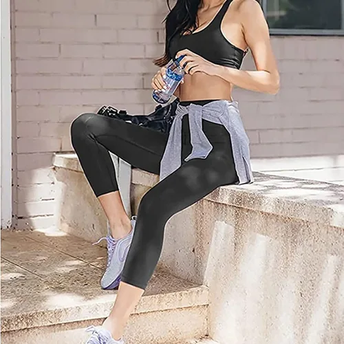 Miniatura 3 de Paquete de 3 leggings de cintura alta para mujer, no se transparentan, suaves, atléticos, con control de abdomen, para correr, yoga, entrenamiento