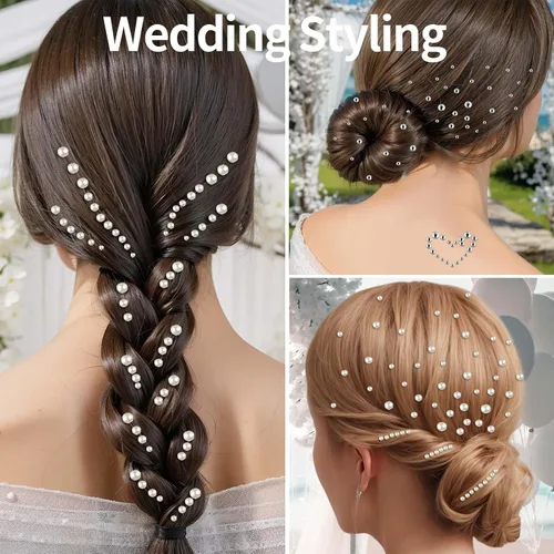 Miniatura 3 de Teenitor Gemas Faciales Perlas para el Cabello Diamantes de Imitación para Maquillaje Festival Joyas Faciales Joyas para el Cabello, 1300PCS