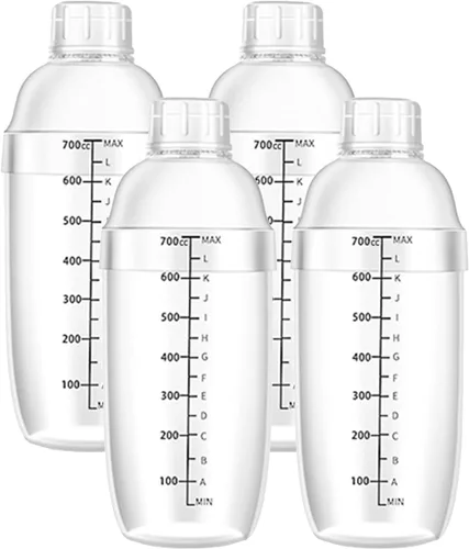 Miniatura 8 de Mezclador de bebidas de plástico de 700 cc / 24 onzas con marcas de té de leche transparente, mezclador de vino, herramienta de mezcla (24 onzas x 2)