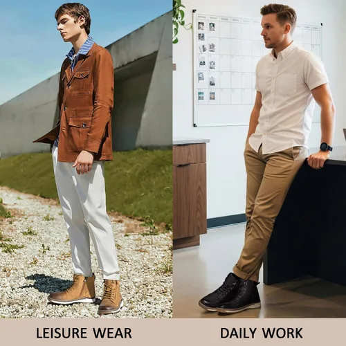 Miniatura 6 de Vostey - Botas para hombre tipo chukka, cómodas y casuales