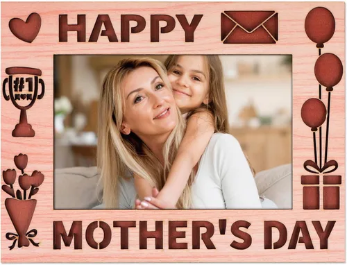 PETCEE Marco de fotos para el día de la madre feliz para mamá, marco de fotos de madera por primera vez, lindo regalo para el primer día de la madre