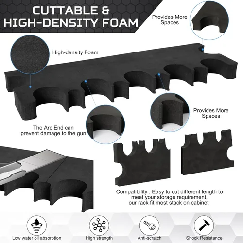 Miniatura 4 de OCQOTAT Estante para Armas para Almacenamiento de Armas, Accesorio de Caja Fuerte para Armas para Rifles y Escopetas, Soporte para Armas en Gabinete