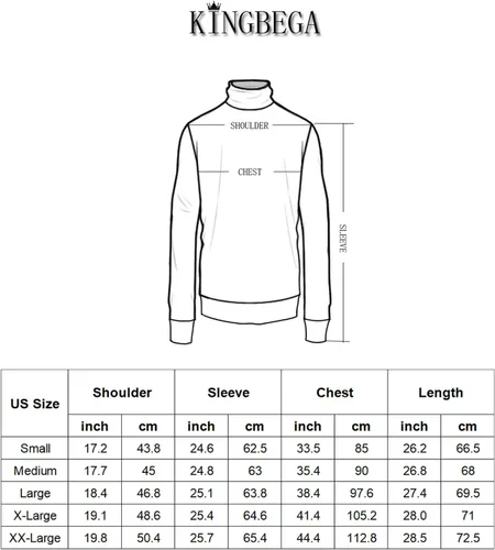 Miniatura 6 de KINGBEGA Suéteres de cuello alto para hombre, ajuste delgado, básicos, térmicos, casuales, de manga larga