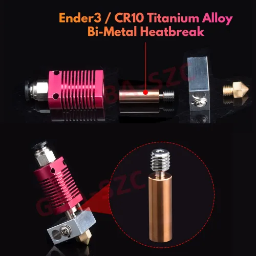 Miniatura 6 de Actualización Ender 3 Bimetálico Heatbreak, aleación de titanio bimetálico para Ender 3/V2/Pro/Ender 5/Plus/Pro/CR-10/CR-10S/S4