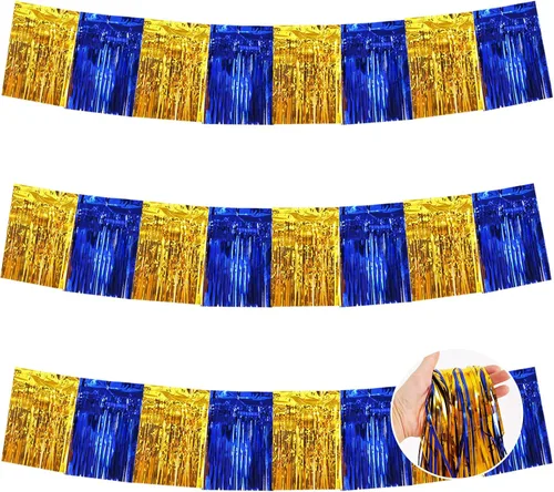 Miniatura 56 de BEISHIDA 3 Paquetes de Guirnalda de Flecos de Lámina Metálica Arcoíris Oscuro para Colgar en la Pared, Banderas de Oropiel para Halloween, Flotas