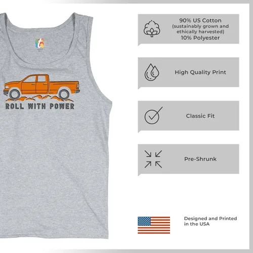 Miniatura 55 de Tee Hunt Camisetas gráficas y camisetas sin mangas para hombre Roll with Power Pickup Truck