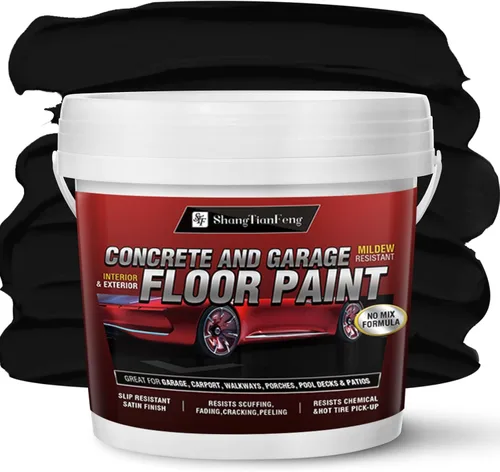 Miniatura 17 de Pintura para piso y pared, revestimiento epoxi a base de aceite impermeable, pintura satinada no mezclada, adecuada para garajes, concreto, paredes