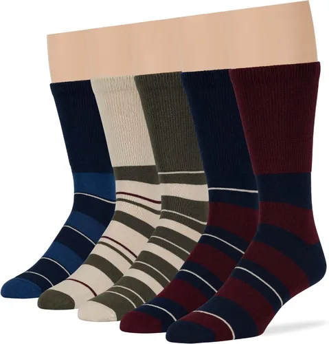 Miniatura 81 de 7BIGSTARS KINGDOM Calcetines de algodón para hombre, diabéticos, no vinculantes, paquete de 5 unidades, talla L/XL, Azul mezclilla, verde oliva