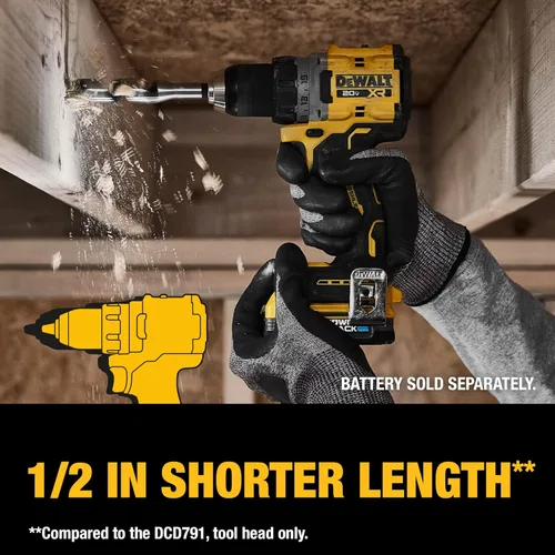 Miniatura 6 de DEWALT 20V MAX XR Taladro/destornillador inalámbrico, 1/2 pulgada, solo herramienta (DCD800B)