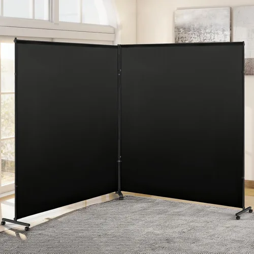 Miniatura 12 de Divisor de habitación/pantalla de privacidad de un solo panel con ruedas giratorias y frenos, partición elegante y versátil para el hogar, oficina