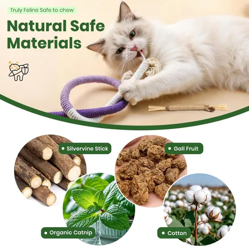 Miniatura 2 de Silvervine - Varillas para gatos y gatos, juguete de cuerda masticable para cuidado dental, limpieza de dientes y alivio de ansiedad, juguetes