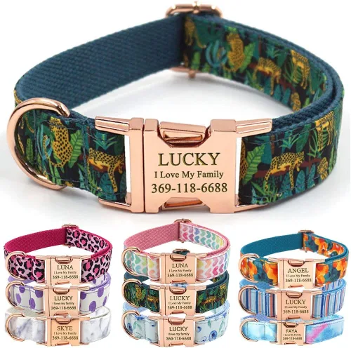 Miniatura 23 de PETDURO Collar Personalizado para Perro A cuadros Negro Blanco con Nombre y Teléfono Grabados en Hebilla de Metal Plateado para Perros Grandes