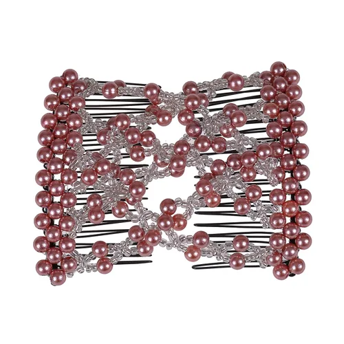Miniatura 6 de 5 peines para el cabello con cuentas fáciles de estirar, doble diapositiva mágica de metal, horquillas para el cabello de las mujeres