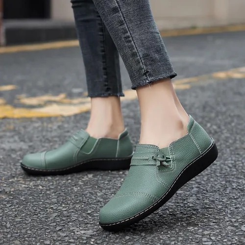 Miniatura 7 de LAZYPOP Mocasines de cuero clásicos y cómodos para mujer, bonitos zapatos de vestir informales, ligeros, para caminar, zapatos planos