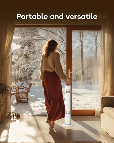 Miniatura 7 de Calentador de patio para uso en exteriores, calentador eléctrico infrarrojo para exteriores, calefacción instantánea de 1500 W, oscilación de 60