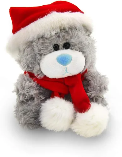 Miniatura 3 de Plushland Adorable oso de peluche suave y peludo, animal de peluche, juguetes de vacaciones, recuerdos de fiesta de Navidad para niños