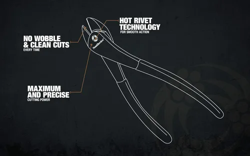 Miniatura 6 de Southwire DCPA8D Alicates de corte diagonal de alto apalancamiento de cabeza angulada de 8 pulgadas con asas sumergidas; amarillo