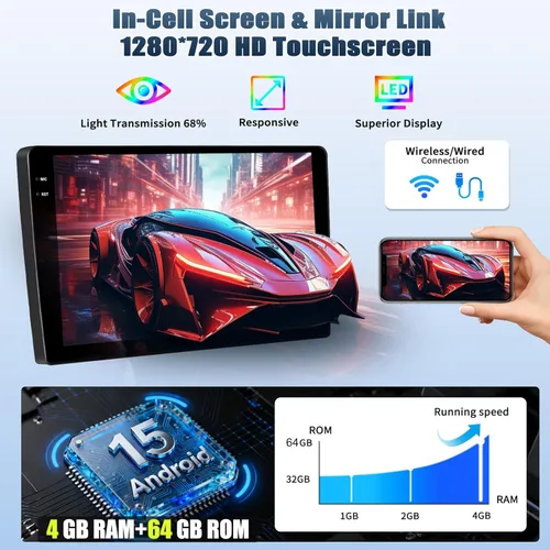Miniatura 3 de 4G+64G Android Radio de coche estéreo para Hyundai Elantra 2011 2012 2013 con CarPlay inalámbrico Android Auto, pantalla táctil HD de 9 pulgadas