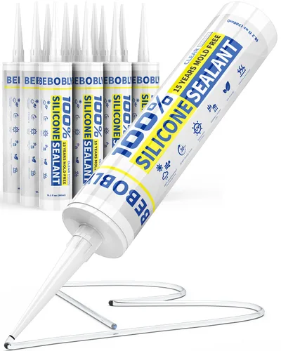 Miniatura 13 de Calafateo y sellador de silicona gris, sellador de silicona 100% impermeable, a prueba de contracción y grietas, calafateo de silicona para cocina