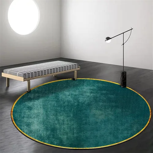 Miniatura 9 de HM&DX Alfombras de lujo ligeras 3D, modernas alfombras circulares abstractas de mármol, lujosas, lavables, antideslizantes, circulares, para sala