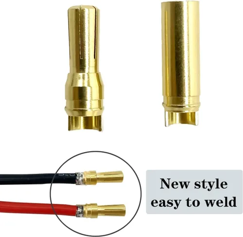 Miniatura 4 de 10 juegos EC5 adaptador de conector de batería chapado en oro 0.197 in Banana Plug Bullet macho hembra conector para RC ESC Lipo batería
