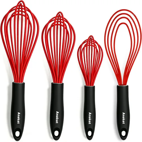 Miniatura 12 de Anaeat Mini batidores de alambre, juego de 2 batidores portátiles de acero inoxidable para cocina y batidor de huevos con alambre grueso, globo 2